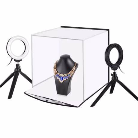 PULUZ 30cm Folding Portable Ring Light Photo Lighting Studio Shooting Tent Box Kit with 6 Colors Backdrops