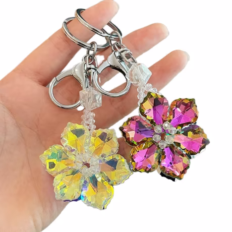 Qiuhan Personality Key Chain Women's Bag Pendant Cute Gift Crystal Snowflake Car Key Chain
