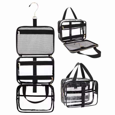 Relavel Portable Cosmetics Flexible Pouch Makeup Organizer Travel Items Hanging Compact Bathroom Storage Toiletry Bag