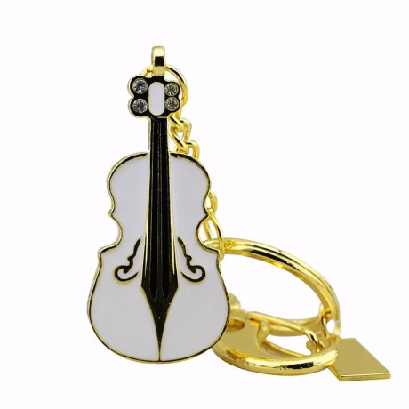 RTS Metal Violin/Guitar Shape with Keychain Usb2.0 Flash Memory Stick Storage Thumb Pen Drive USB Flash Drive