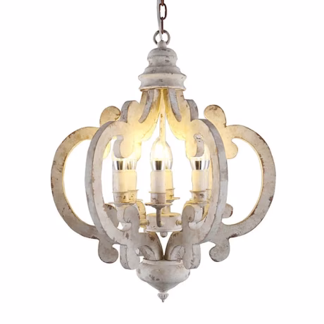 Rustic Farmhouse Wood Metal Chandelier Fixture Antique Pendant Lamp Iron Wooden Chandelier Pendant Light Retro Ceiling Light