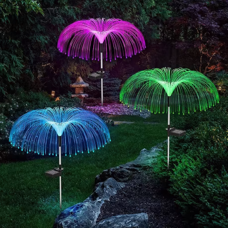 Solar Garden 7 Colors Changing Jellyfish Lights Outdoor Flowers Waterproof String Light For Yard Patio Pathway Decoration