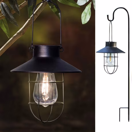 Solar led Garden Street lamp Wrought iron Antique Tungsten lamp Retro Portable Lantern Lawn landscape Decoration Hanging lamp