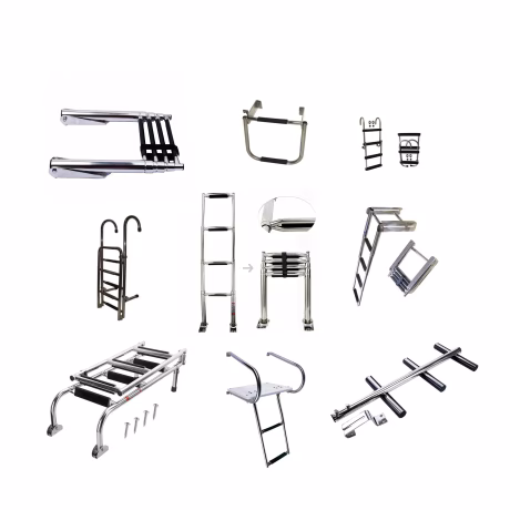 Stainless steel Marine Boat telescoping Ladder Folding Boat swim boarding Ladder boat swimming pool with ladder