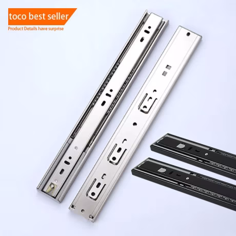 Toco Full Extension Ball Bearing Rail Drawer Sliders Width 3 Fold Track Telescopic Channel Furniture Drawer Slide