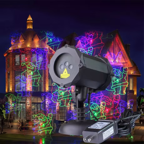 Wholesale best festival lights lantern projector CNY decoration laser lights Red Green Spring Festival Music garden Light