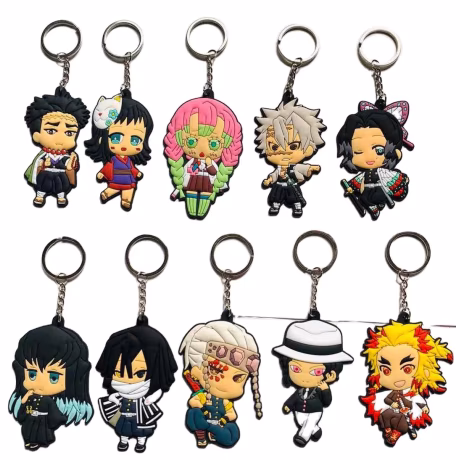 (Wholesale)cheapest super soft double side demon slayer pendant kamado nezuko keychain demon slayer pendant keychain for gfit