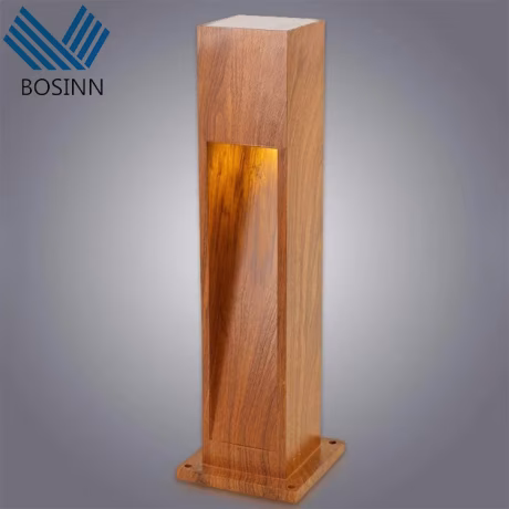 Wood Grain Bollard Lamp Decorative Garden Lawn Light Ecology Wooden Led Landscape Lights Patio Column Post Lantern