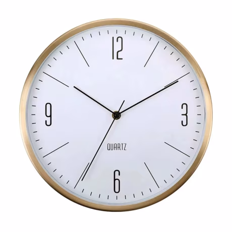 12 Inch Round Elegant Home Decoration Silent Quartz Aluminum Metal Wall Clock