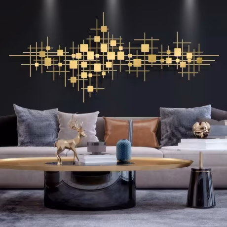 140*60cm Contemporary home decorations light luxury indoor large wall decors gold metal wall decor for living room