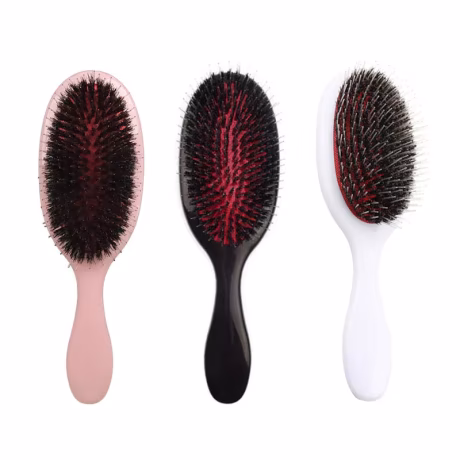 1PC Oval Boar Bristle &amp; Nylon Hair Comb Mini Anti-static Hair Scalp Massage Comb Hairbrush Salon Hair Brush Styling Tool