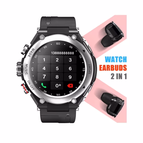 2021 GPS Smart Bracelet Screen Touch Watch earbuds earphones 2 in 1 Fitness Tracker with call function body temperature