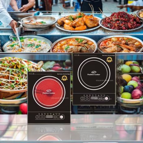 2200W Portable Electric Induction Cooktop Single-Plate Multi-Function Infrared Waterproof for Kitchen Electromagnetic Furnace