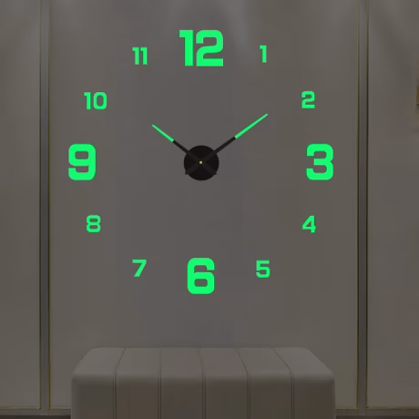 3D Luminous Frameless Wall Clocks DIY Digital Clock Wall Stickers Silent Clock for Home Living Room Office Wall Decor