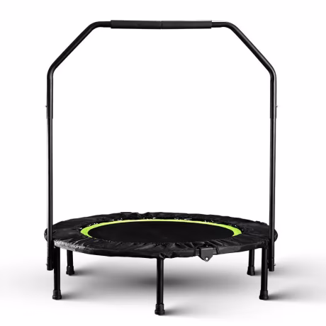 40 Inches Folding Fitness Trampolines with Adjustable Heights Foam Handrail Jump bed indoor