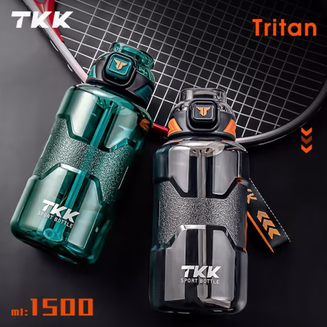 50oz water bottle with Straw 1500ml BPA Free Leakproof plastic bottle Dishwasher Safe tritan sports water bottle