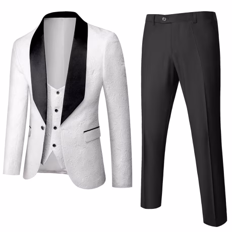 6 Colors Luxury Men Tuxedo Fashion Suits Wedding Shawl Lapel 3 Pieces Skinny Single Breasted Jacket Party Prom Singer Costume