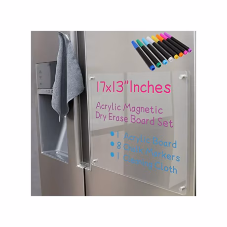 Acrylic Magnetic Dry Erase Board and Calendar for Fridge Dry Erase Board Calendar for Refrigerator Reusable Planner