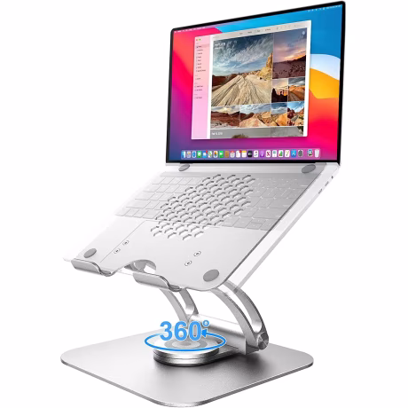Adjustable Ergonomic Laptop Holder with 360 Rotating Base Portable Computer Stand Laptop Riser