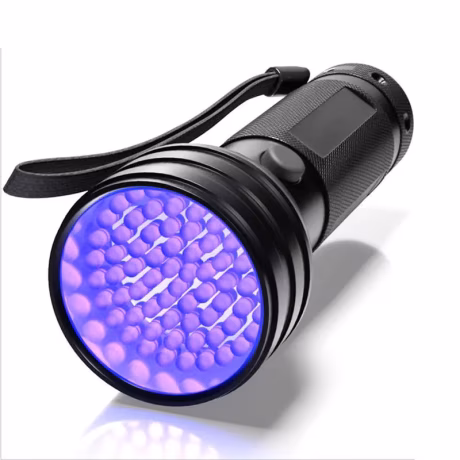Amazon Cross-border 51 LED purple flashlight 395 UV banknote inspection lamp Scorpion lamp pet urine household flashlight