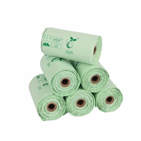 Biodegradable Pet Garbage Bag Corn Starch PLA Compostable Vest Style Outdoor Dog Pet Poop Bags Trash Bags Pet Supplies