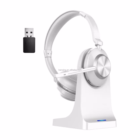 bluetooth headset for cell phones ENC Noise Cancelling/Mute/Charging Dock/USB Dongle for Computer Cell Phones Ms Team Skype Zoom