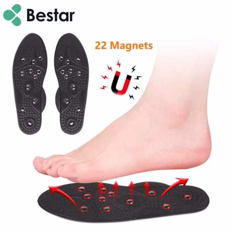 Breathable Health Care Foot Orthotics Acupuncture Magnetic Shoe Insoles for Plantar Fasciitis Pain Relief