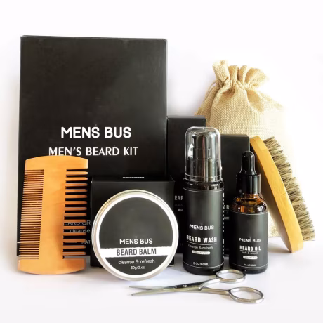 Butter Wax Serum Wash Beard Care Product Shampoo Set Roller Mens Grooming Private Label Balm Oils Kit Comb Growth Kit Beard Oil