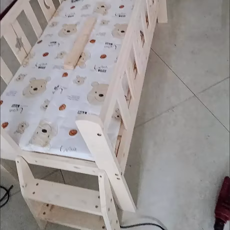 Children's single bed Solid wood with detachable fence custom baby splice bed