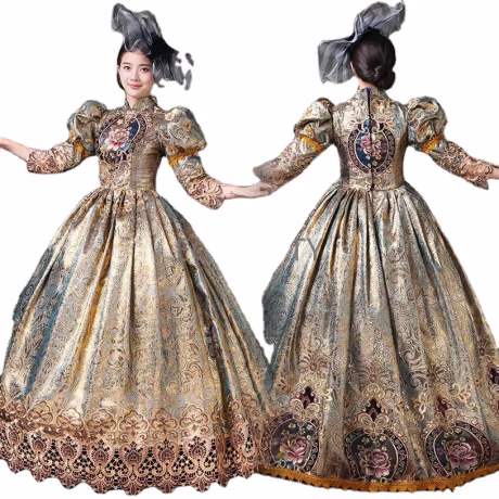 Custom made 1pc drop ship Women Medieval Marie Antoinette Rococo Victorian Long Dress Mary Party Costume disfraz