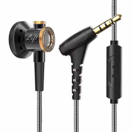 D08 Heavy Bass Metal Headphones Computer Mobile Phone Universal Flat Head HiFi Earplugs