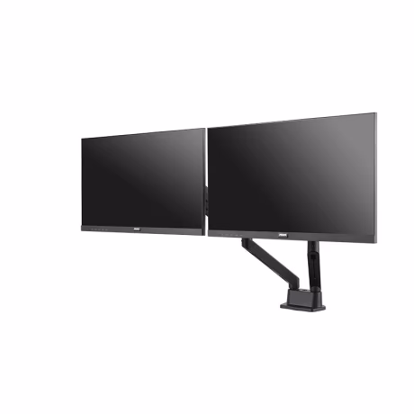 Desktop dual screen computer monitor arm with built-in gas spring adjustable aluminum alloy display bracket