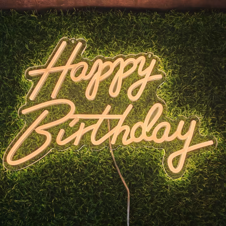 Dimmable Light Decoration for Party, Room, and Home Decor - 12V High Brightness Modern Wall Art Happy Birthday Neon Sign