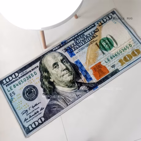 Dollar Living Room Carpets And Rugs Designer Wholesale Money Anti-Slip Floor Custom Printed Rug