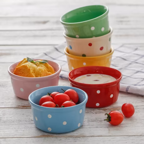 Dot Souffle Baking Bowl Pudding Cup Yogurt Cup Creative Double Skin Milk Baking Oven Bowl Ceramic Cake bowl
