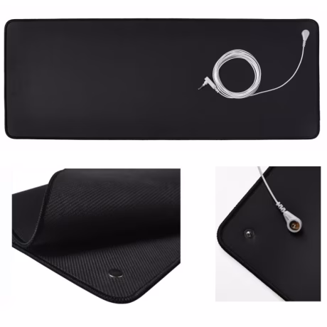 Drop shipping Mat grounding Leather earthing mat Universal Grounding Pad with 15ft Straight Cord for Grounded Foot Pad with box