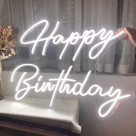 Drop Shipping Wedding Party Happy Birthday Oh Baby Custom Acrylic Happy Birthday Neon Sign For Birthday Party Decorations