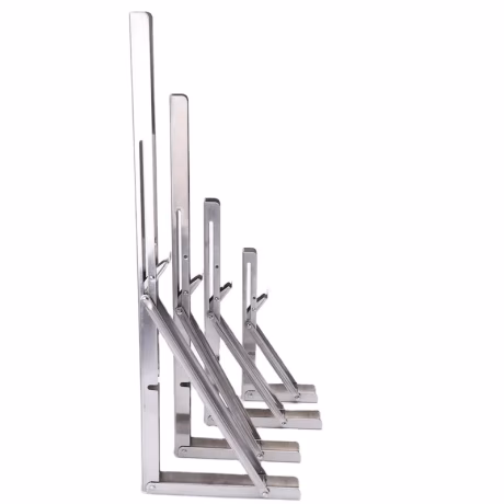 Factory Price Stainless Steel Wall Mounted Floating Mounting Corner Shelving Folding Shelf Brackets
