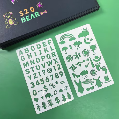 Factory Supply 6 Pcs Reusable Hollow Out Stencils Custom Plastic Drawing Stencils For DIY Painting on Wall Floor