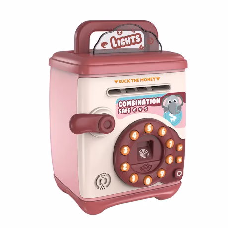 Funny electronic fingerprint password saving money box boy girl birthday gift toys kids plastic piggy bank