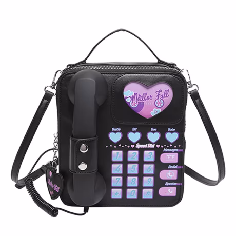 Funny Handbags Novelty Telephone Shaped Shoulder Crossbody Bag Unique Purses for Women 2024