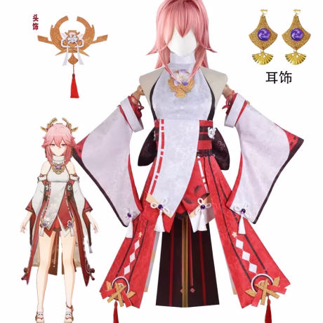 Genshin Impact YaeMiko Guuji Yae Cosplay Costume Yae Miko Anime Uniform Party Dress Outfit Carnival Costume For Women