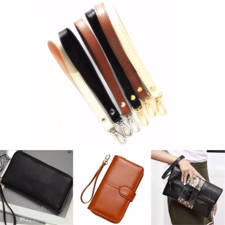 Genuine Leather Wristlet Wrist Bag Strap Replacement For Clutch Purse Handbag Bag Keychain Lanyard