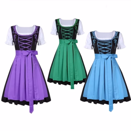 German Beer Wench Costume Traditional Bavarian Octoberfest Ladies Oktoberfest Dirndl Dress With Apron Sexy Maid Fancy Dress