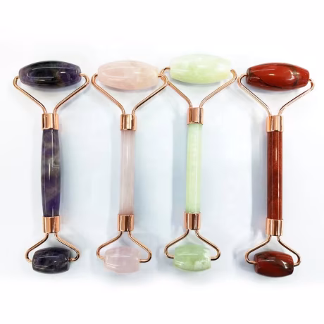 Hand massage tool for thin face Facial Massage Stick Therapy Cured crystal beauty bar gemstone Gift rose quartz roller