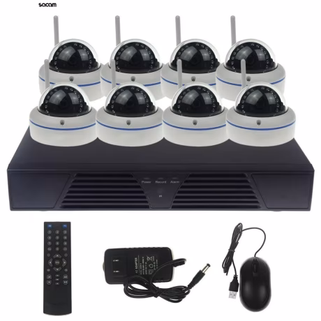 HD 1080P Complete Set WiFi Wireless Outdoor 8 Camera Security System with Dome IP Cameras 8 Channel NVR