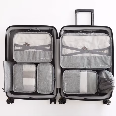High quality 7pcs/set travel storage bag waterproof travel luggage packing cube luggage organizer bag for women men