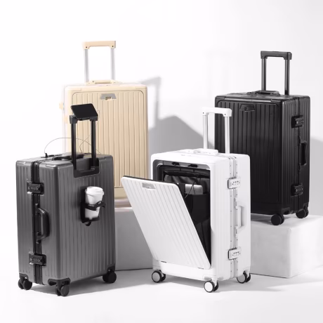 High Quality Fashion Wide Trolley Handle Spinner Luggage Tsa Lock Custom Men Large Capacity Carry-Ons Whiter Suitcase Luggage