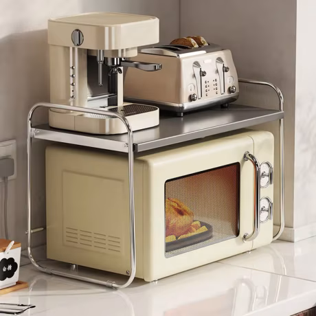 home mesa Steel Microwave oven rack Coffee machine holder tray kitchen removable Appliances Storage shelf metal organize Stand