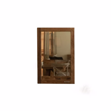 Home wall hanging retro style makeup modern wabi-Sabi Guesthouse porch solid wood square mirror